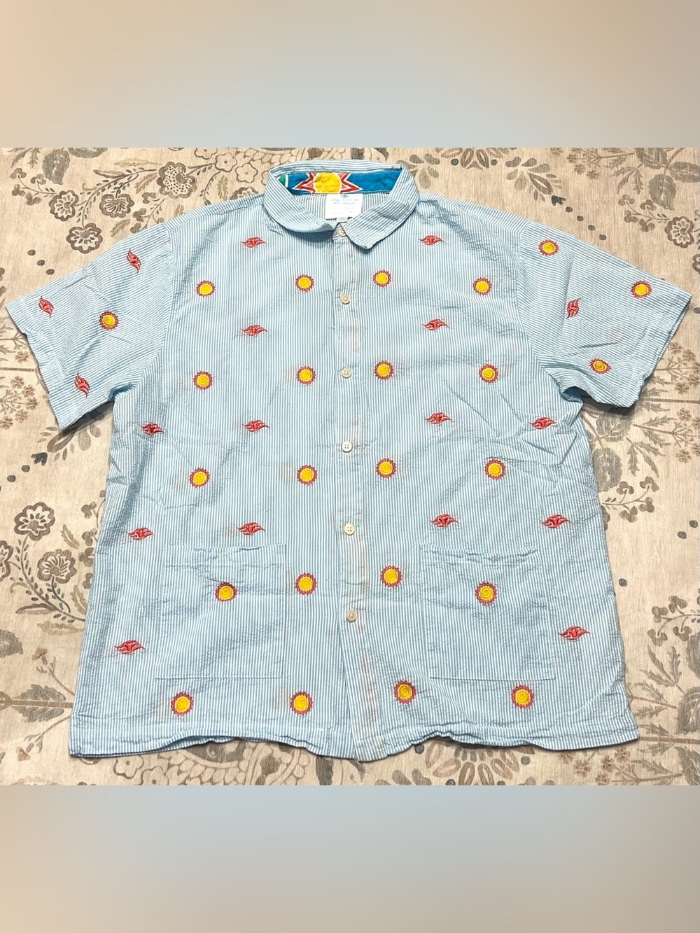 Disney Cruise Line Artist Showcase Theodore Elyett Stripe Seersucker Button Down